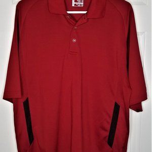 Slazenger Polo Shirt Mens Size Medium Short Sleeve Red Wicking Golf Tennis